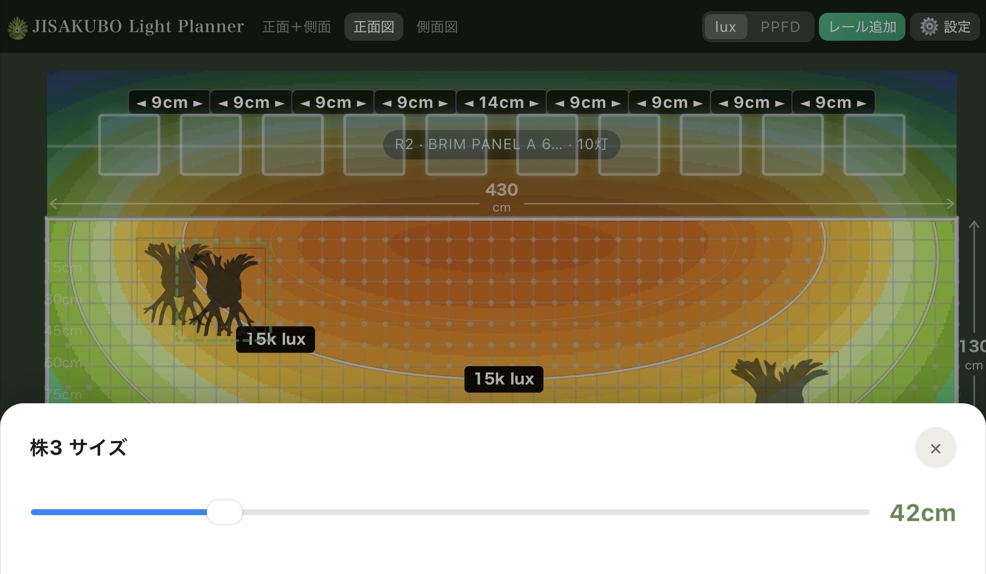 シルエットのサイズ変更