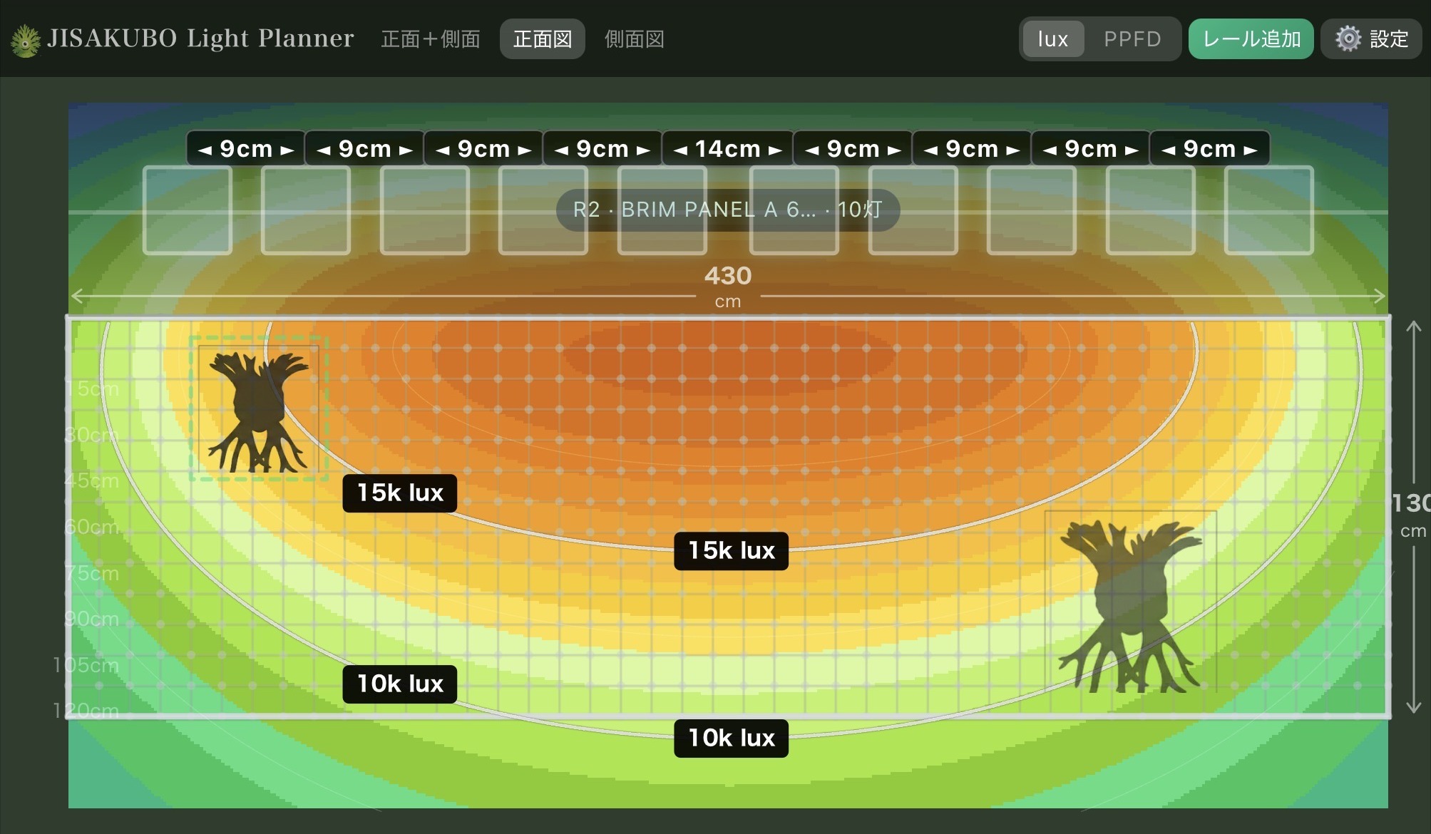 株シルエット配置